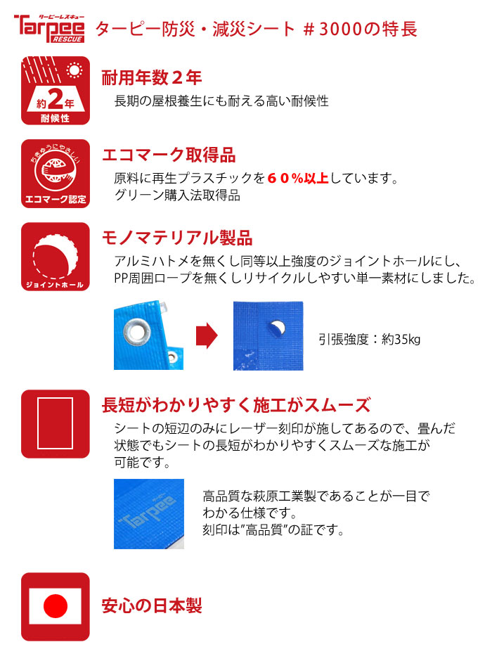 ターピー防災・減災シートの特長