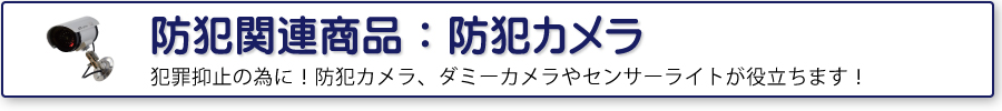 防犯関連商品：防犯カメラ