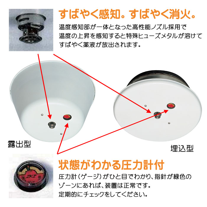 火災を感知、自動で消火！スプリンクラーエース