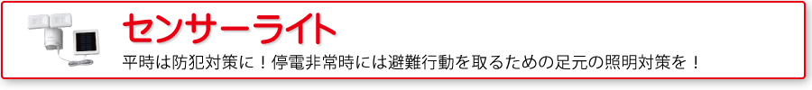非常用電源：センサーライト