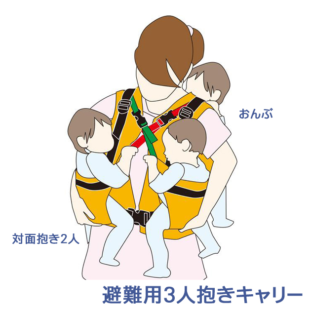 避難用3人抱きキャリー