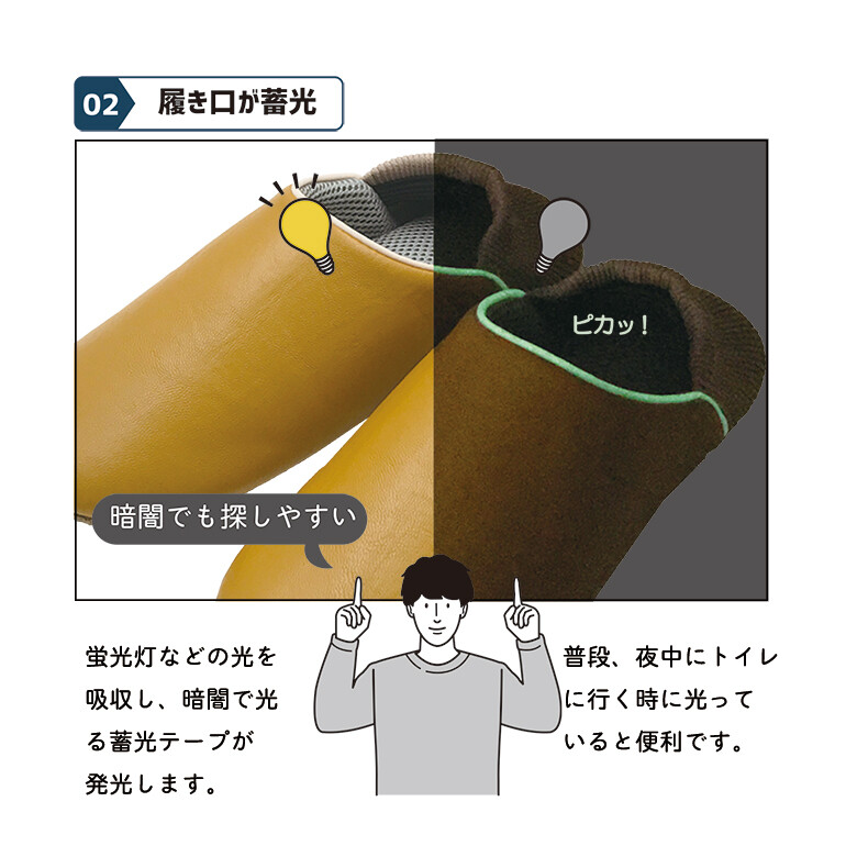 普段から災害に備える防活スリッパの特長２