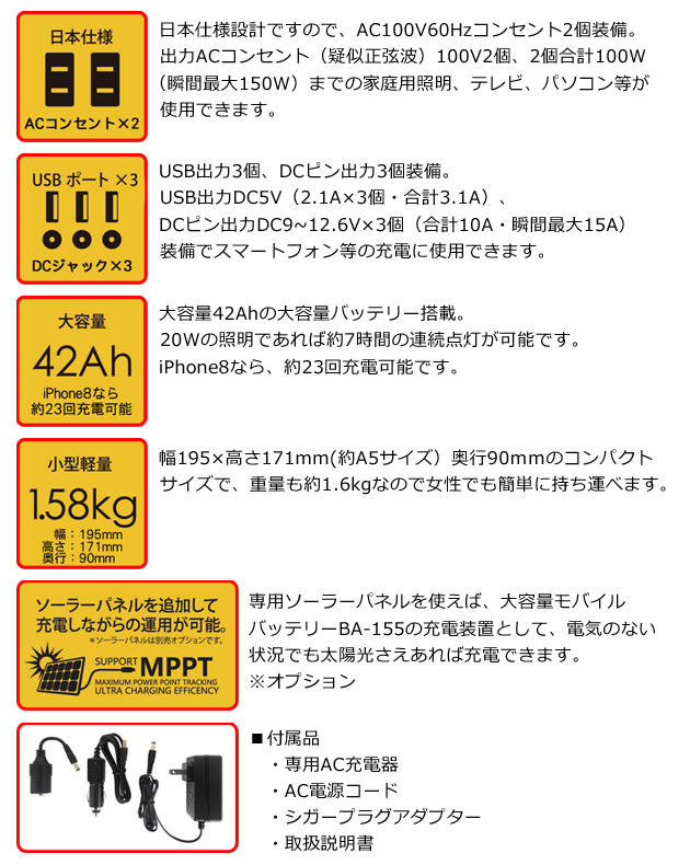 BA-155の特長