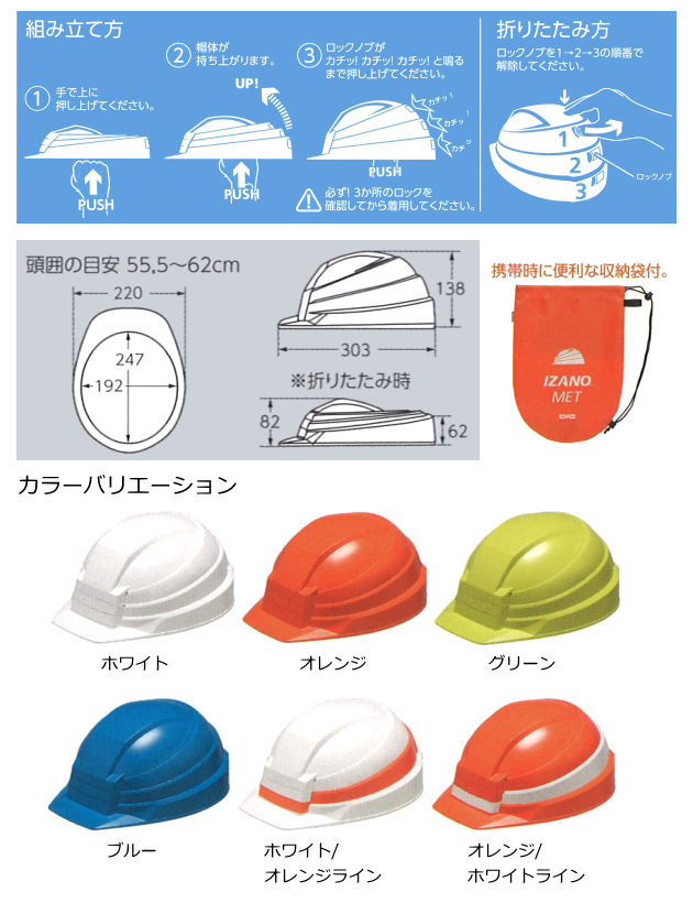 防災用ヘルメット　イザノメットの使い方