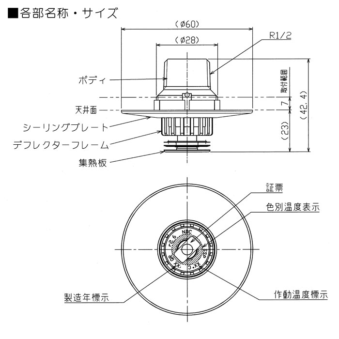 閉鎖型スプリンクラーヘッド1種