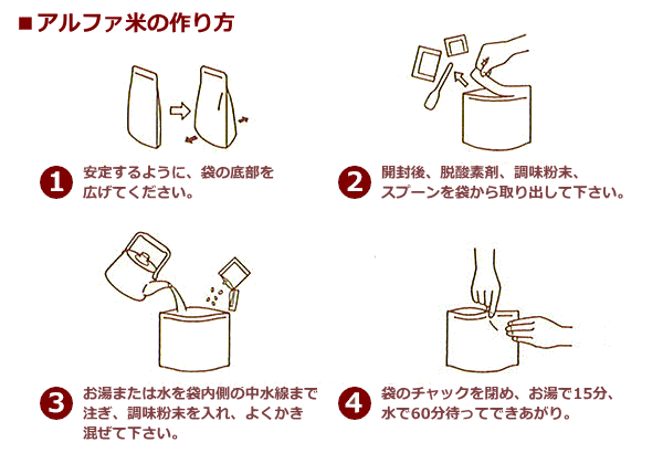 尾西アルファ米の作り方