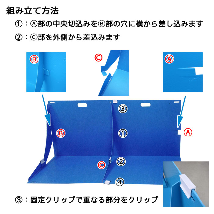 水害防止パネル　備えあれ板（バン）組み立て方法