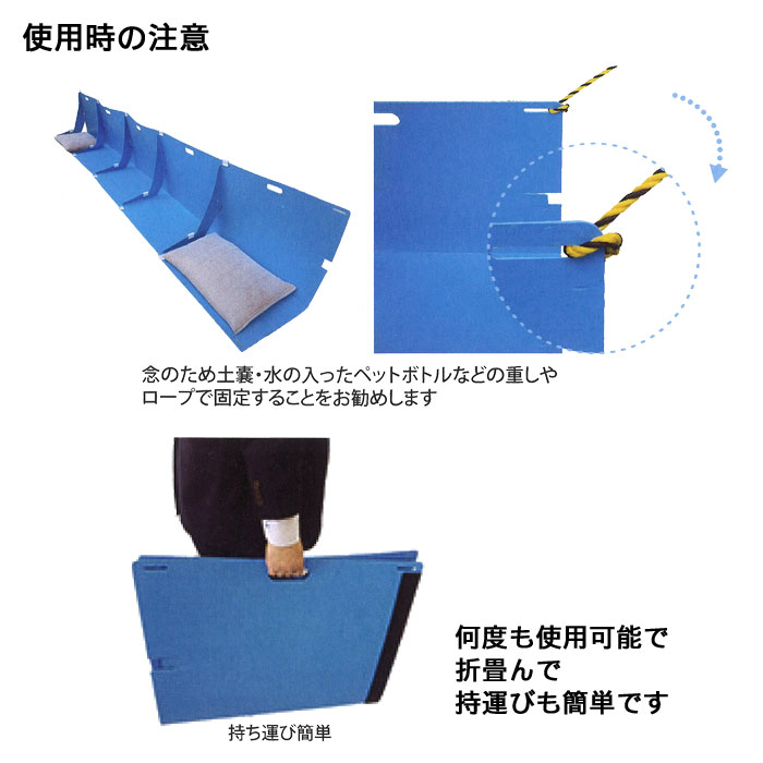 水害防止パネル　備えあれ板（バン）使用時の注意