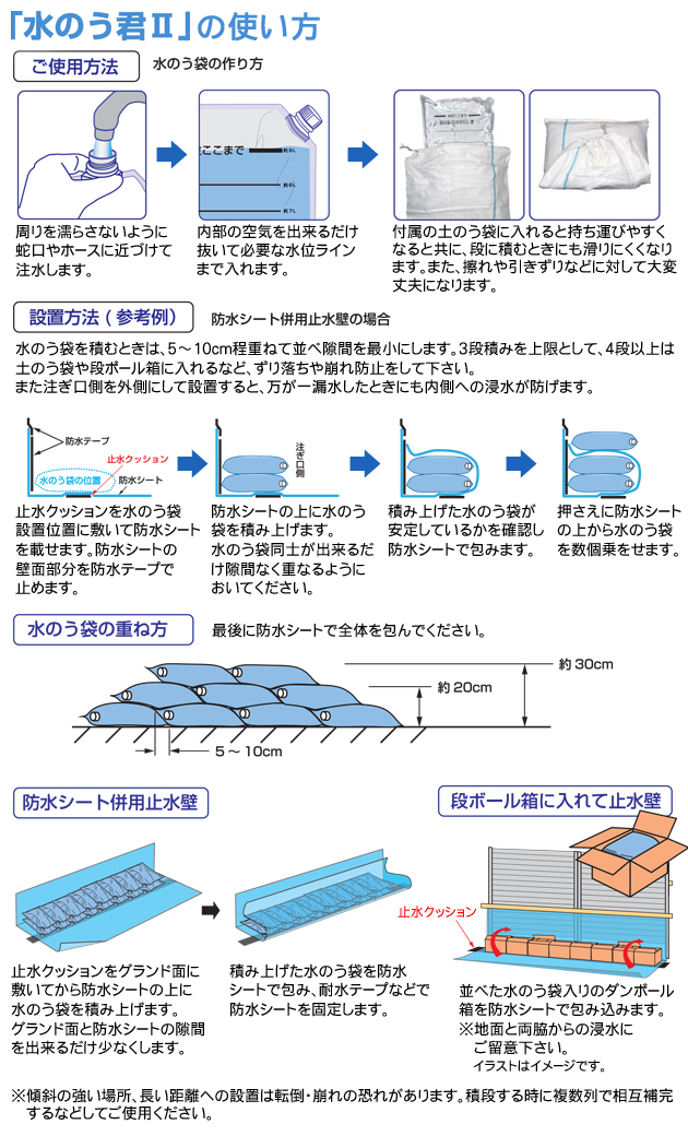 水害を水で制す「水のう君２」の使い方