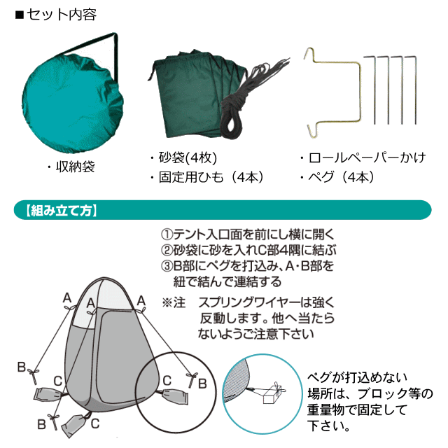 ベンリーテント　セット内容